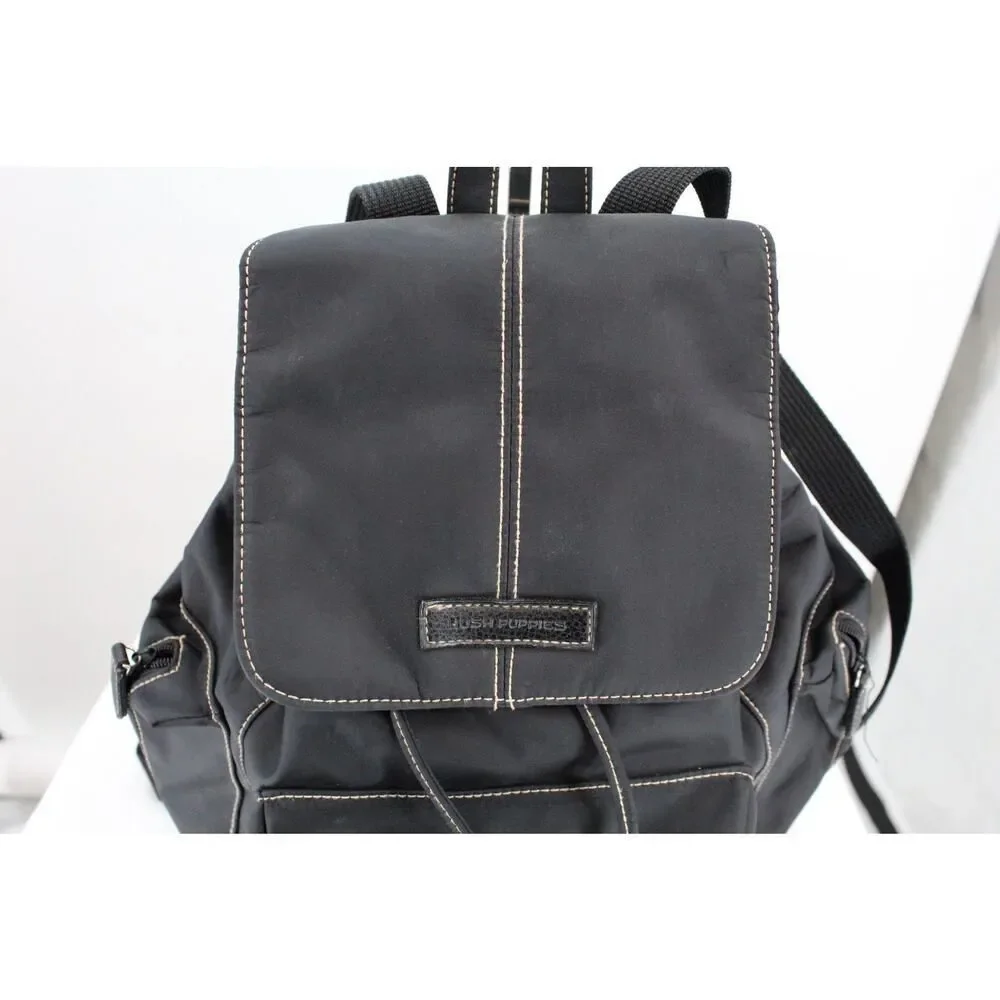 Hush Puppies Black Nylon Cargo Backpack